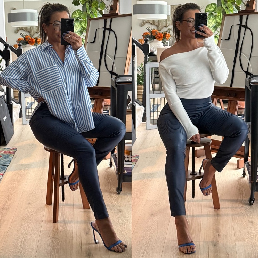 COATED MOTO HIGH WAIST PANTS